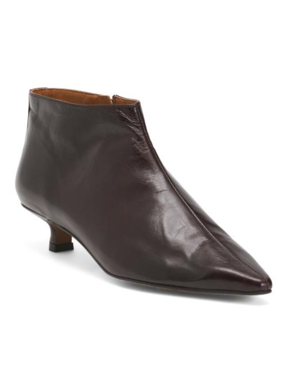 ANGEL ALARCON Made In Spain Leather Booties With Leather Wrapped Heel